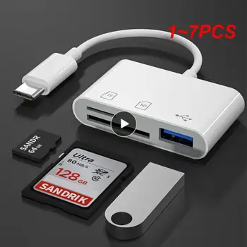 1 ~ 7PCS Type-C адаптер TF CF SD четец на карти с памет OTG Writer Компактен флаш USB-C за IPad за Macbook USB тип C