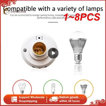  1 ~ 8PCS кръг E14 бял LED лампа винт гнездо бял таван светлина лампа крушка фиксиране база стойка крушка притежателя