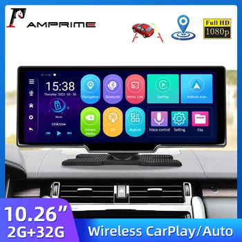10.26'' 4K Dash Cam Android 12.0 2G + 32G WiFi кола DVR ADAS Carplay &Android Auto GPS навигация FM камера за обратно виждане видеорекордер