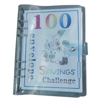 100 Спестовно предизвикателство Класьор 100 плик предизвикателство Спестяване на пари Биндер Бюджет Биндер комплект Пари предизвикателство Биндер плик