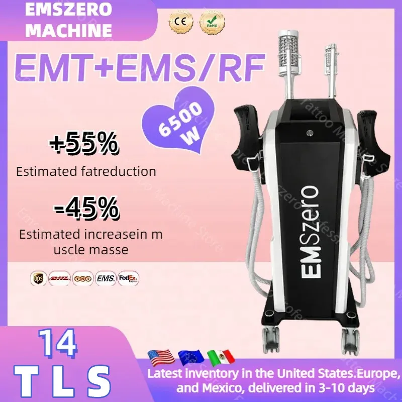 2023 EMSZERO RF 14 TLS 2in1 ролков Hi-emt EMSzero с 4 дръжки тазова стимулация подложка тяло отслабване машина Изображение 0