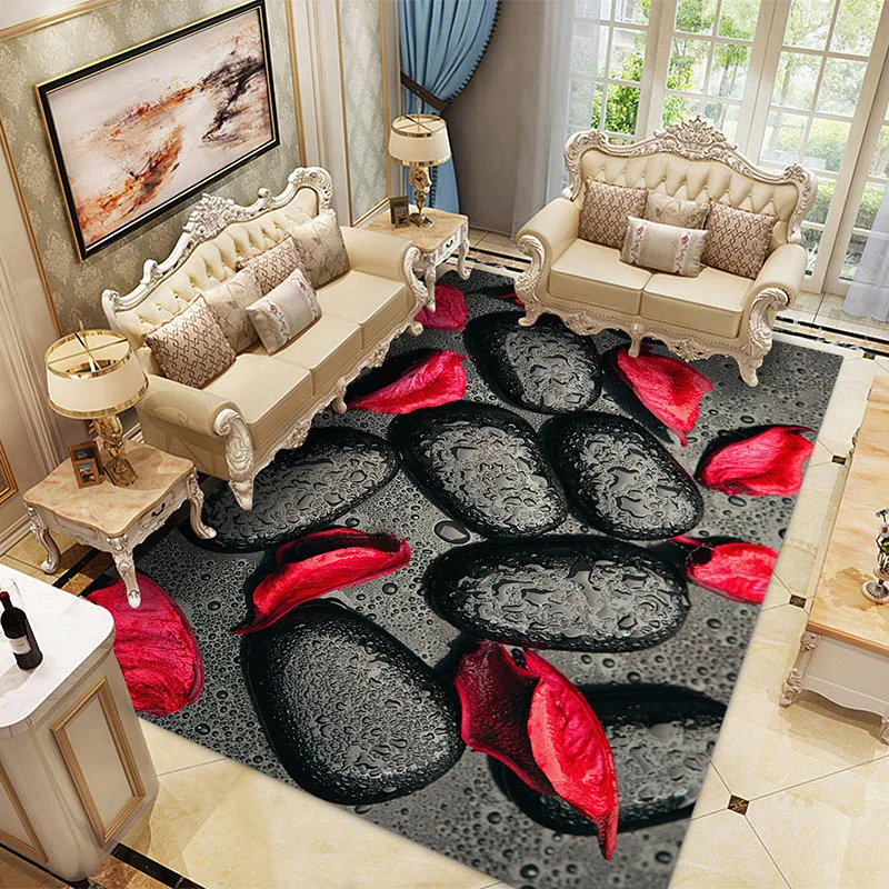 3D калдъръмени килими за хол спалня площ килими детски килим масичка за кафе етаж килим мека фланела бебе игра обхождане постелки Изображение 0