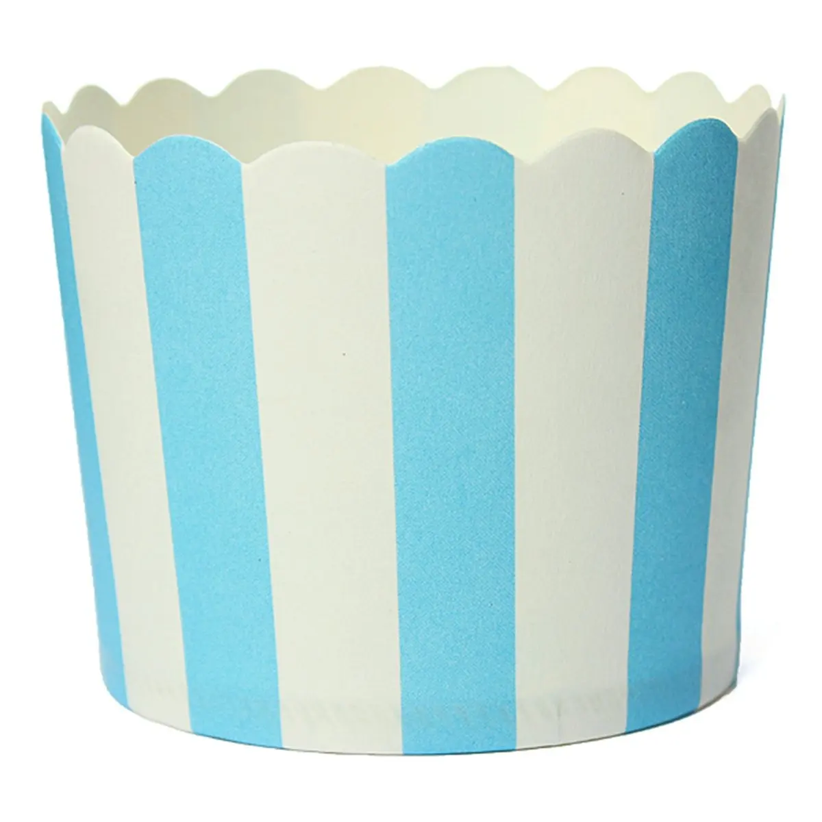 50 x Опаковка за кексчета Хартиена кутия за торта Форми за печене Liner Мъфин Десерт Чаша за печене Blue Striped Изображение 0