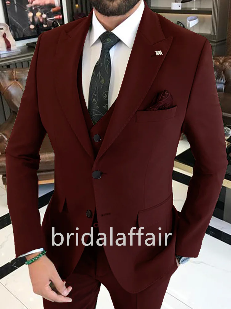 Bridalaffairr Suit Мъжки 2 броя Ежедневни смокинги за сватбен бизнес (Blazer + Pant) Slim Fit Groom Trendy British Изображение 0