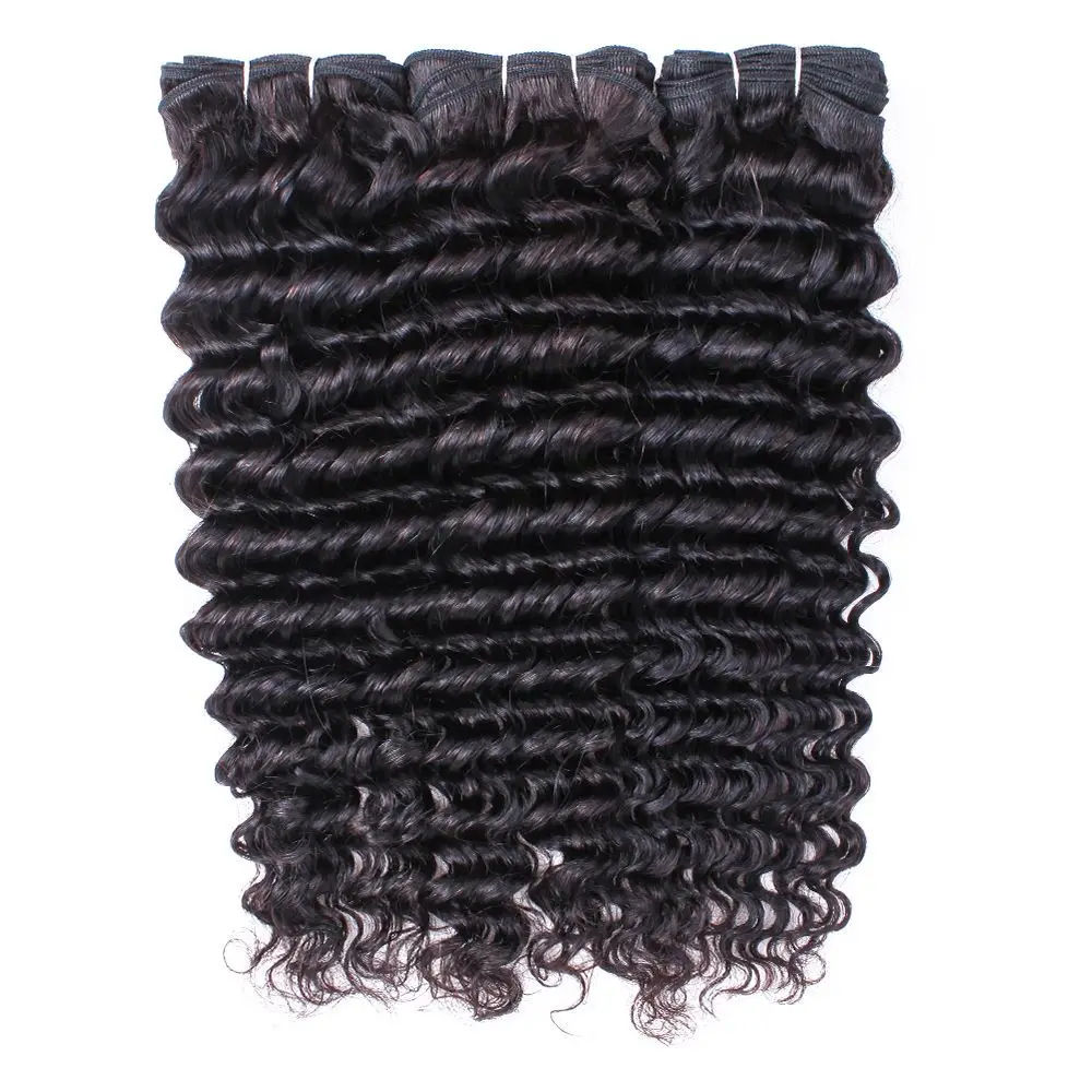 Deep Wave човешки коси пакети бразилски коса тъкане 100g естествена човешка коса пакет 12A клас Remy дълбока вълна Изображение 0