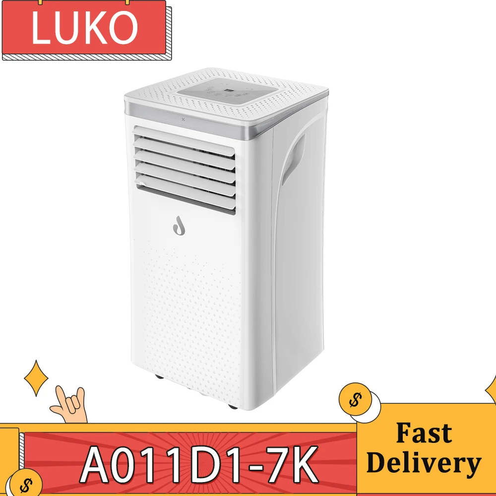 LUKO A011D1-7K 3 в 1 Преносим изсушител на климатик 7000BTU Капацитет на охлаждане 2 Скорости на вятъра 24-часово дистанционно управление на таймера Изображение 0