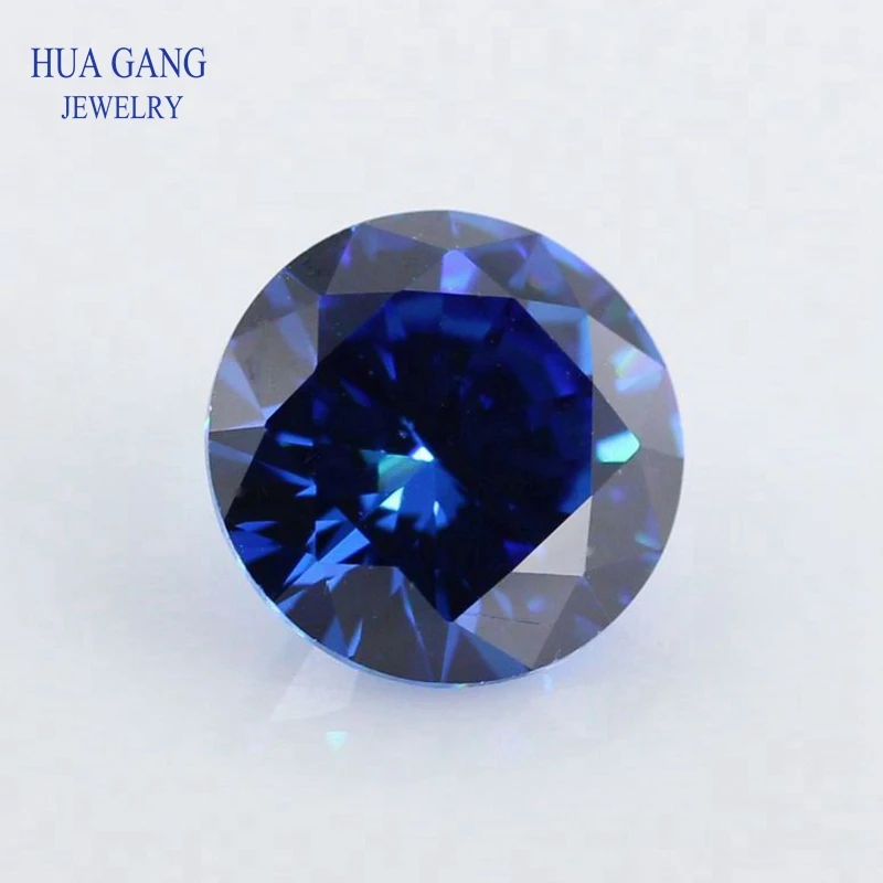  Royal Blue 0.8 ~ 3mm кубичен цирконий камък кръгла форма 5A брилянтен нарязани хлабав CZ камък синтетични скъпоценни камъни виж синьо за бижута Изображение 0