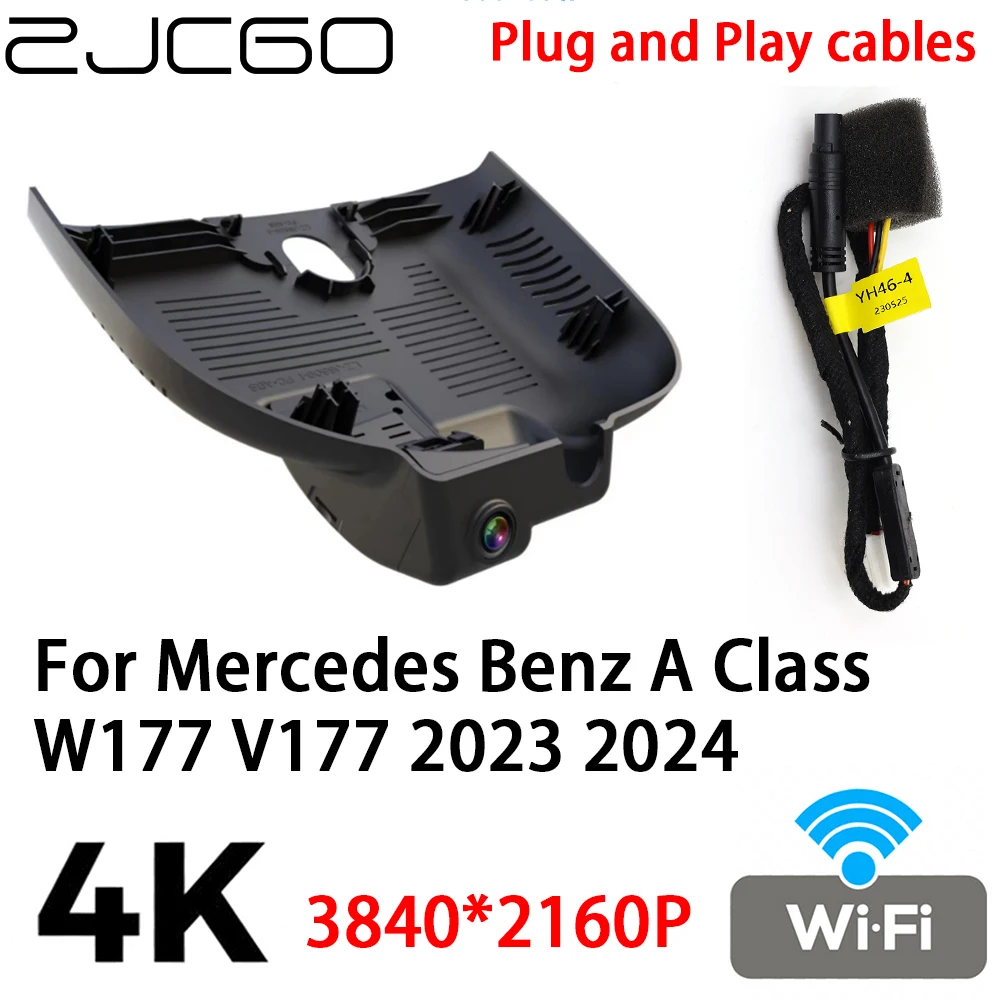 ZJCGO 4K 2160P автомобил DVR Dash камера камера видео рекордер Plug and Play за Mercedes Benz A Class W177 V177 2023 2024 Изображение 0