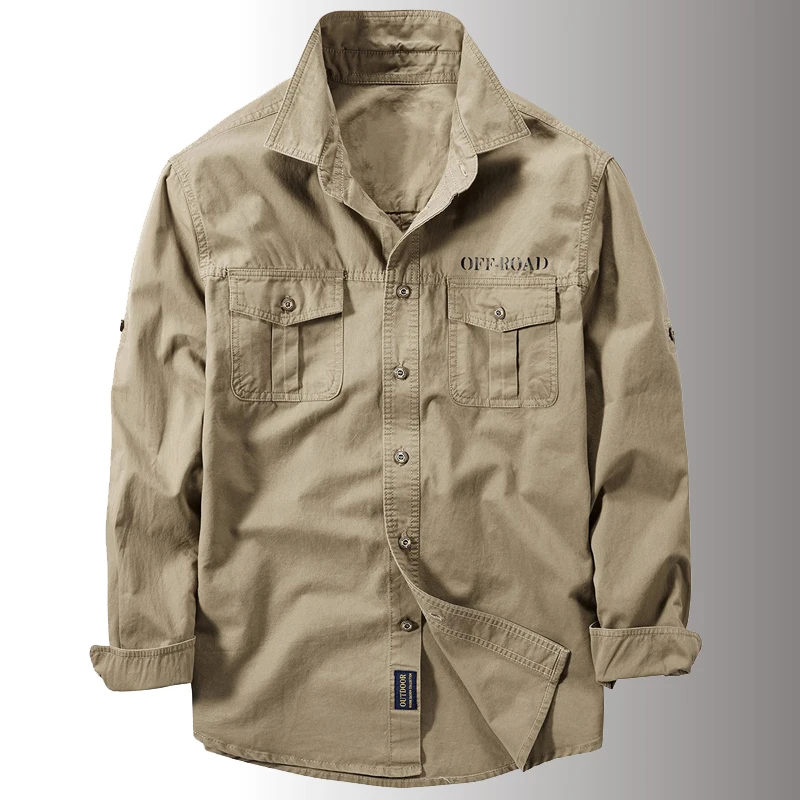 Нови мъжки пролетни мултиджобни военни тактически ризи мъжки есенна дишаща блуза дълъг ръкав работни Camisa товарни ризи Изображение 0