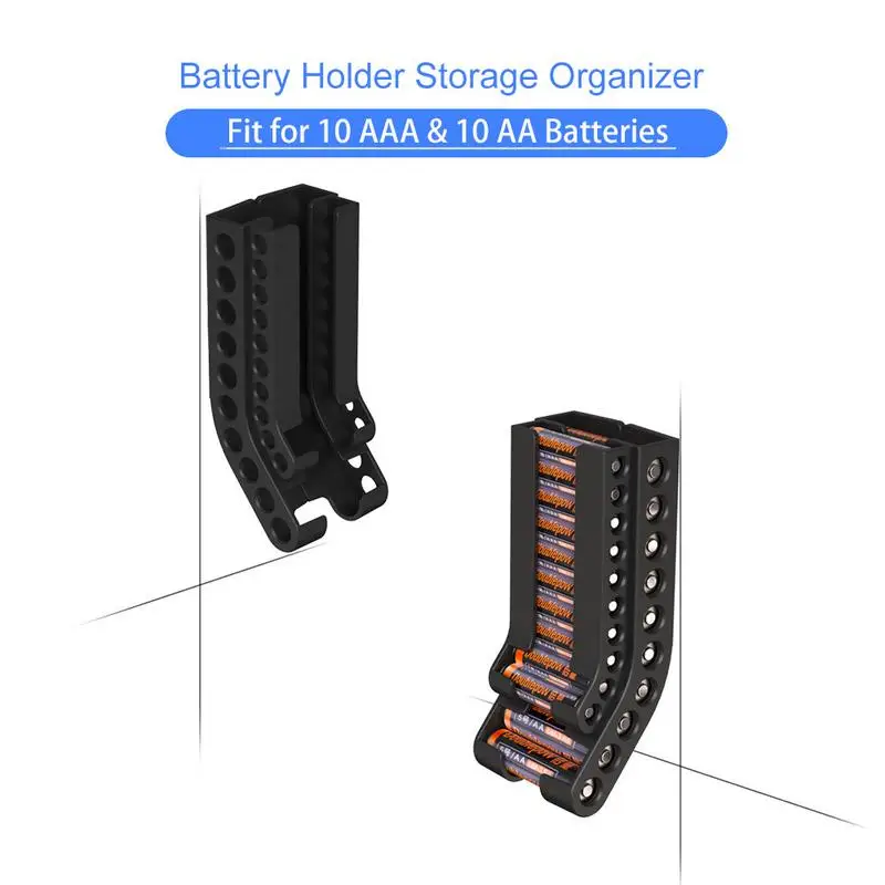Организатор за съхранение на батерии Комбиниран държач за съхранение на батерии Малък държач за стена на държача на батерията Изображение 0