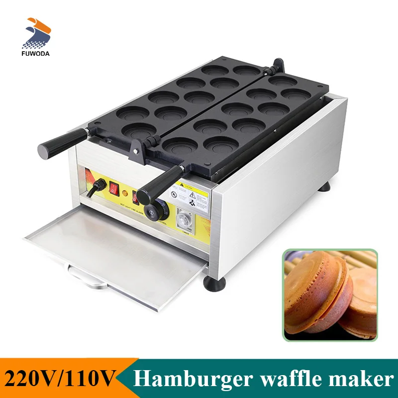 Търговски електрически хамбургер вафла машината за правене Мини червен боб пай торта машина неръждаема стомана кухненски уред Изображение 0