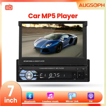1Din Car Radio Multimedia MP5 плейър, 7 инчов универсална навигация с Android Auto & Bluetooth, HD екран USB TF FM Stereo