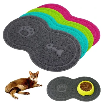 1pc PVC Placemat Cat Bowl Mat Dog Pet Feeding Water Food Dish Tray Clean Floor Dropshippping