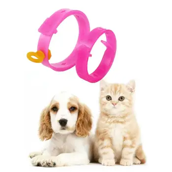 1PC розов ефективен регулируем анти бълха пластмасов цимент котка огърлица куче яка домашен любимец чокър котка яка