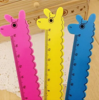 1бр/лот Жираф пластмасова линийка Смешни канцеларски материали 15 см случаен цвят за деца учебни консумативи дървени владетели дизайн