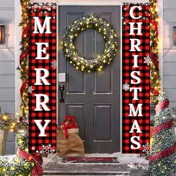 2023 Коледа Хелоуин врата веранда декорация Весела Коледа банер декор Начало висящи Коледа знак Navidad Честита Нова Година Подарък
