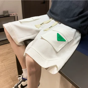 2023 Летни мъжки шорти Корейска мода Зелени шорти Harajuku High Street Мъжко облекло Ежедневни шорти у дома Къси панталони
