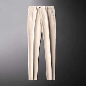 2023 Мъже Есен Зима Нови вълнени панталони с висока талия Мъжки бизнес ежедневни прави панталони Мъжки корейски свободен костюм панталони P406