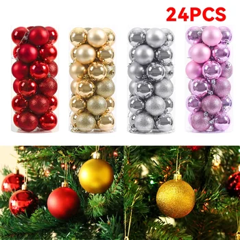 2023 Нови 24Pcs / 3cm коледни топки орнаменти за коледно дърво декорация Shatterproof висящи топка празник парти декор