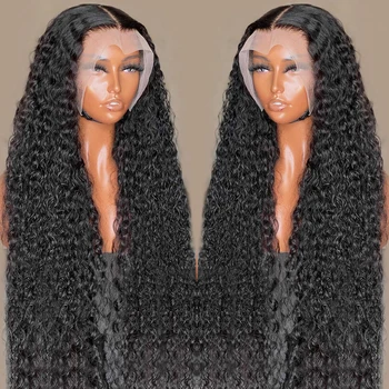 250 Плътност Hd дантела фронтална перука дълбока вълна перуки за бразилски жени къдрава човешка коса коса 13x6 дълбока вода вълна дантела предна перука