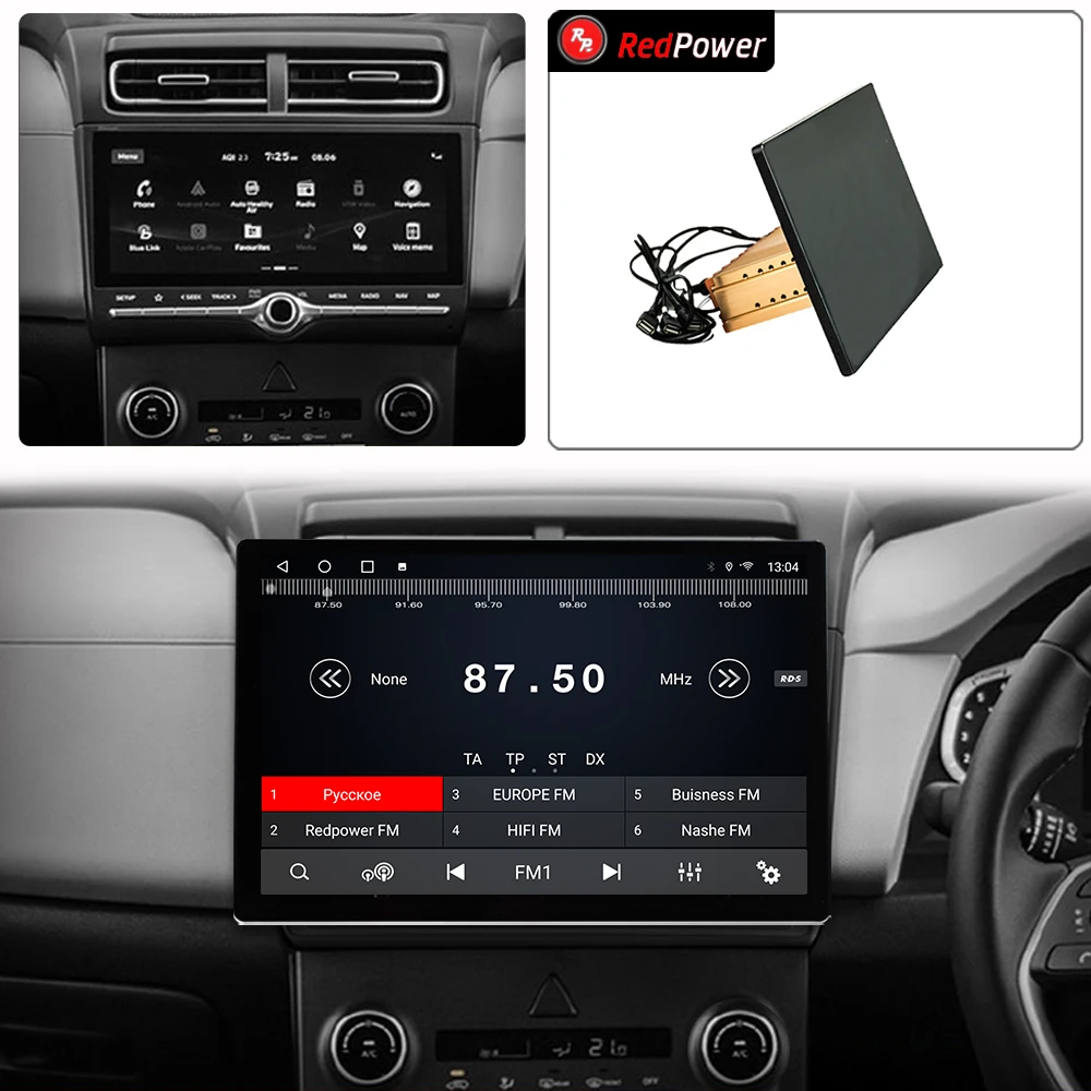 12.95 инчов redpower HiFi автомобилно радио за Hyundai Creta 2 ix25 2021 Android 10.0 DVD плейър аудио видео DSP CarPlay 2 Din Изображение 1