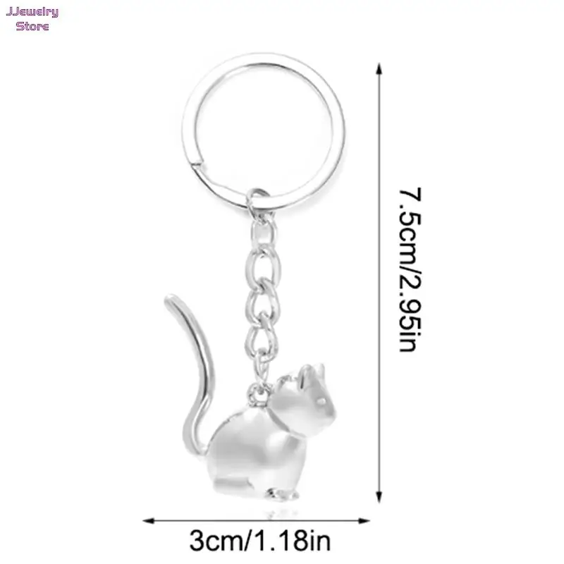 1pc 3D котка ключодържател сладък ключодържател за жени коте късметлия котка ключодържател мъжки кола чанта чар Изображение 1
