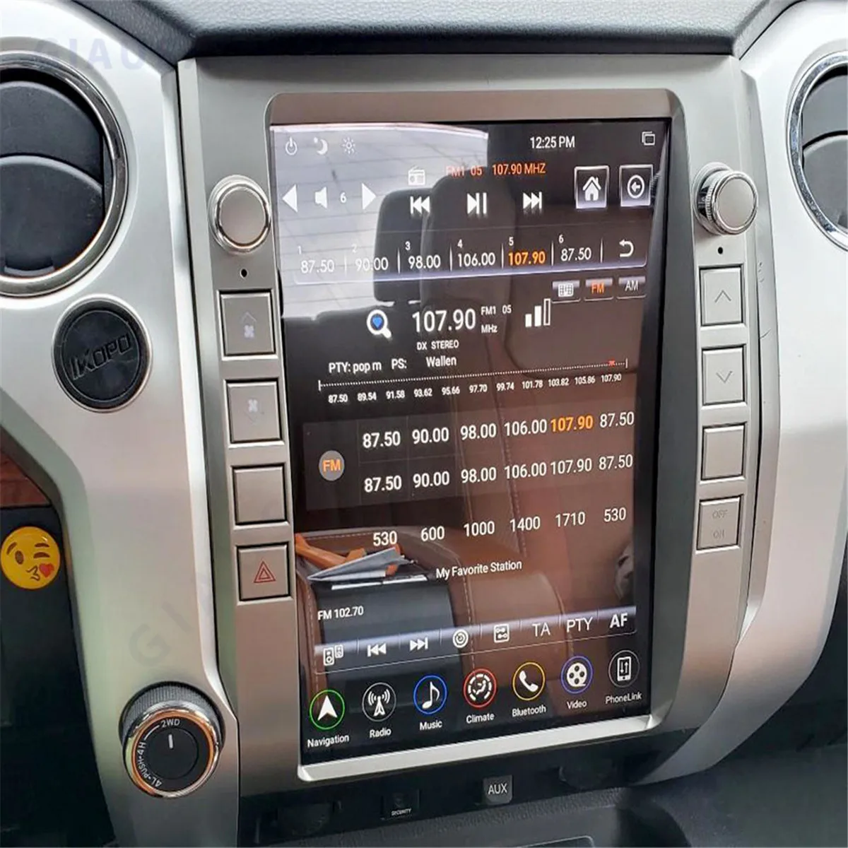 Android Tesla стил кола радио за Toyota тундра 2014-2020 издание мултимедиен плейър главата единица GPS Navi Auto стерео Carplay аудио Изображение 1
