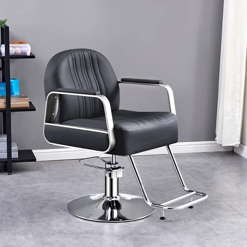 Beauty Метални бръснарски столове Офис бръснарница Накланящи се ергономични бръснарски столове Професионални мебели за стая Silla Barberia Изображение 1
