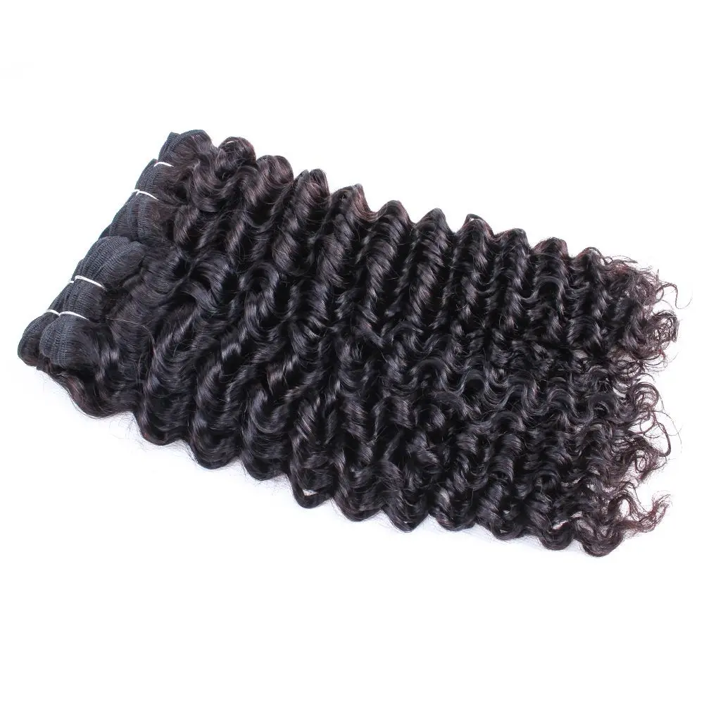Deep Wave човешки коси пакети бразилски коса тъкане 100g естествена човешка коса пакет 12A клас Remy дълбока вълна Изображение 1