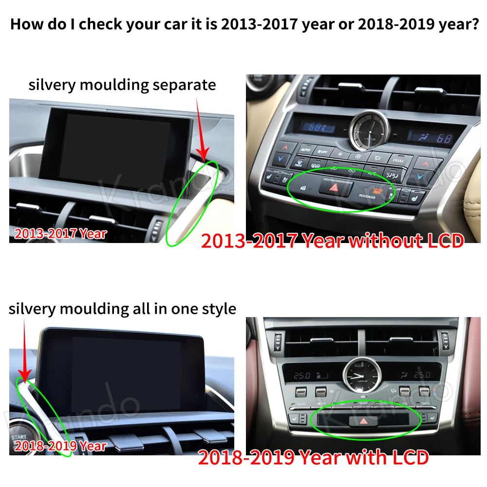 Krando Android 4G 64G 10.25'' Автомобилно радио за Lexus NX 200t 300h 2013-2019 GPS плейър BT WIFI безжична Carplay мултимедия Изображение 1