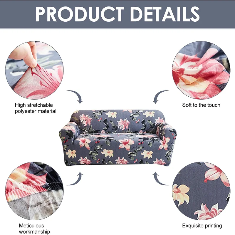 Loveseat Cover Stretch Loveseat Covers Loveseat Slipcovers for Cushion Couch Printed Covers for Loveseats Seater Sofa Cover Изображение 1