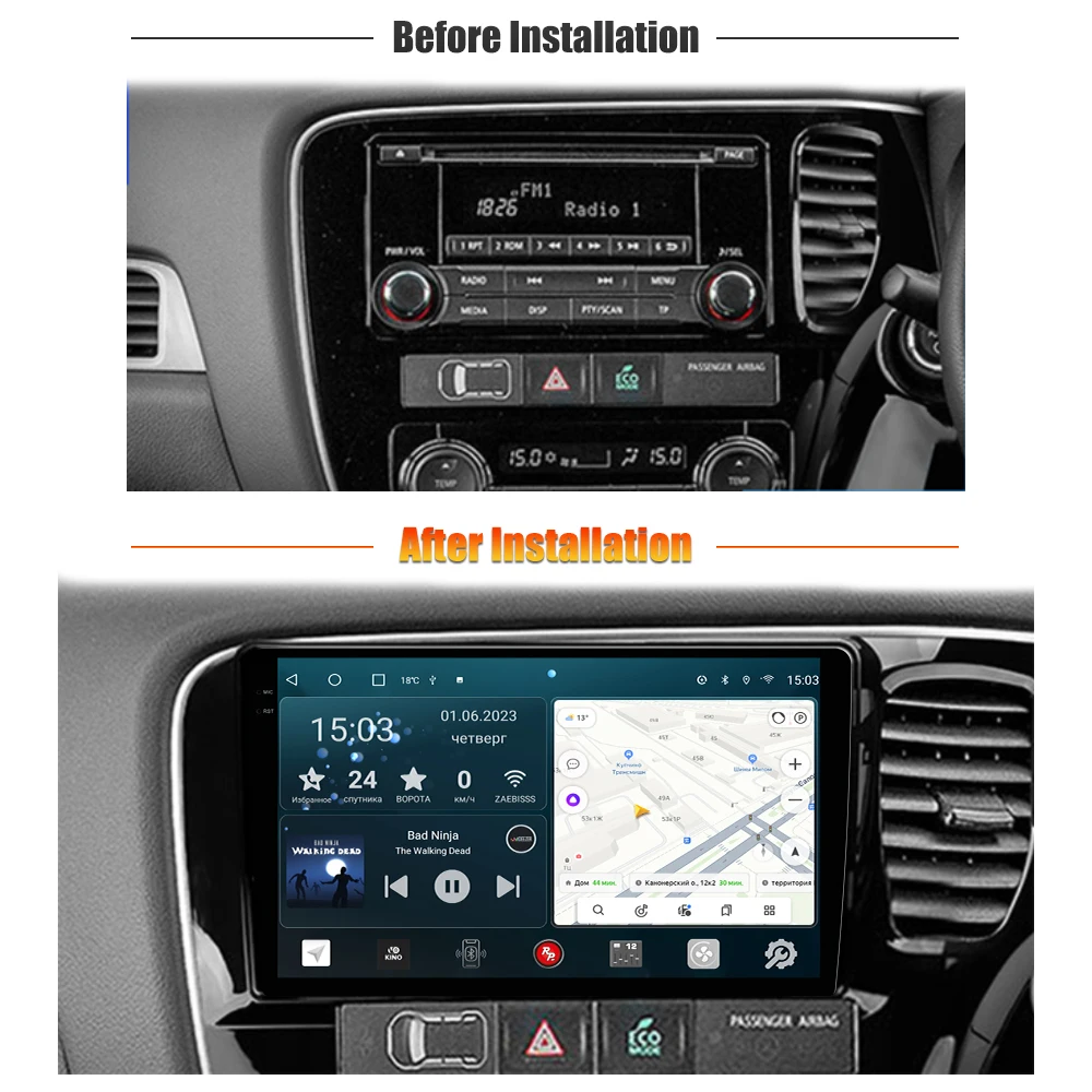 Redpower HiFi автомобилно радио за Mitsubishi Outlander 3 поколение (10.2012-2019) дясна ръка драйверандроид DVD DSP аудио видео Изображение 1