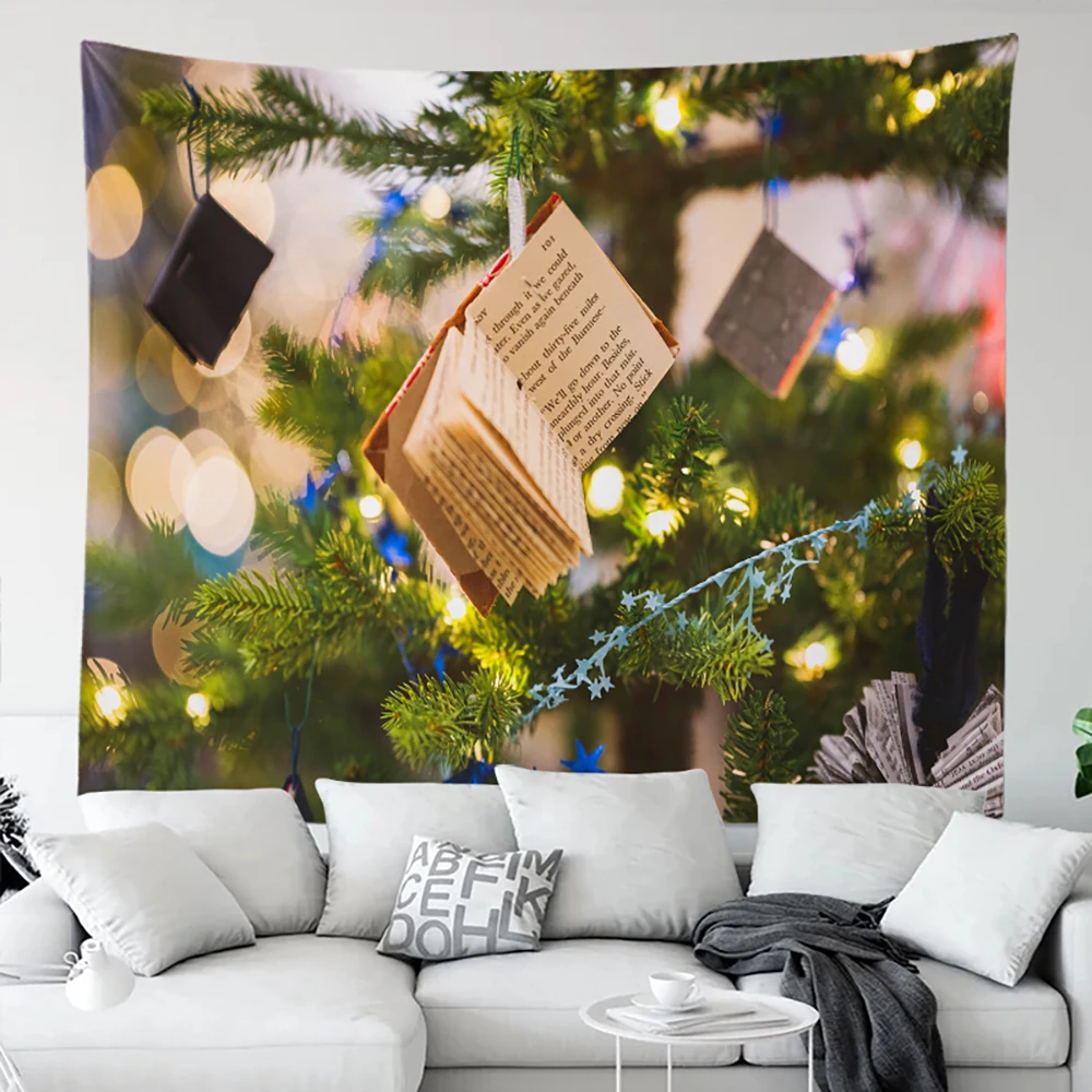 Коледна декорация за подаръци отпечатан модел гоблен Начало хол спалня стена фон кърпа  Изображение 1