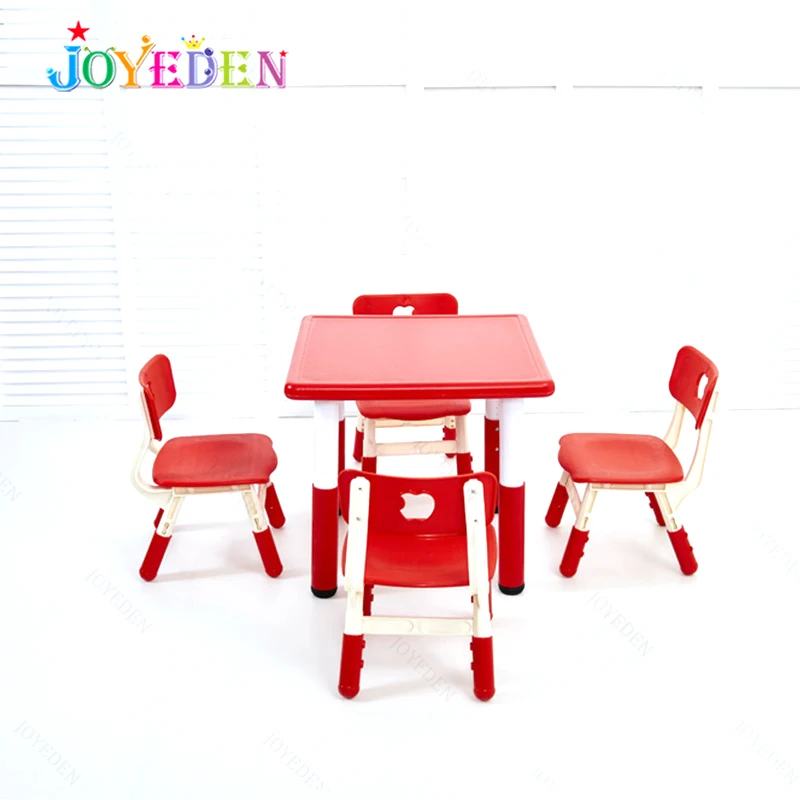 луксозни детски мебели регулируема детска учебна маса и комплект 4 стола училищни мебели, използвани за деца Изображение 1