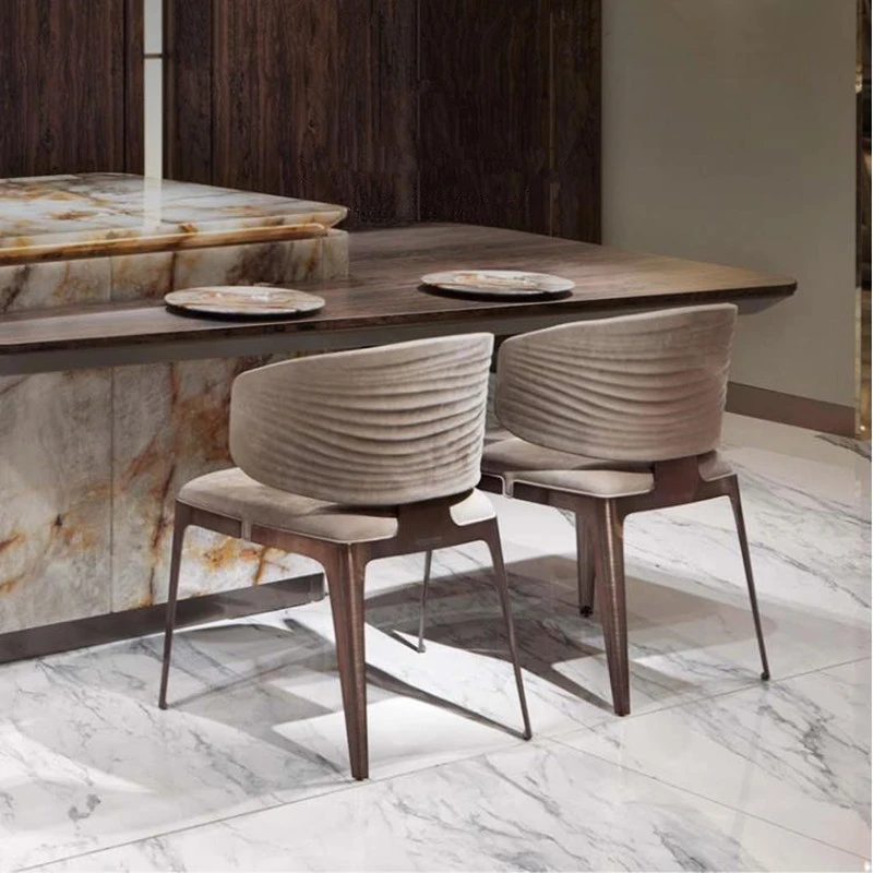 Модерен дизайн бар стол метална кожа рецепция брояч трапезни столове маникюр Nordic Sillas пара Comedor Stuhl мебели YX50BY Изображение 1
