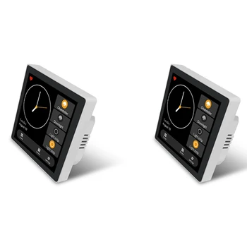 2X Tuya Smart Home Множество Zigbee Smart Home контролен панел 4 инчов превключвател панел в стената сензорен екран за Home-EU Plug