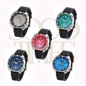 316L синьо червено зелено сиво неръждаема стомана реколта 6105 Япония NH35 Автоматичен мъжки часовник