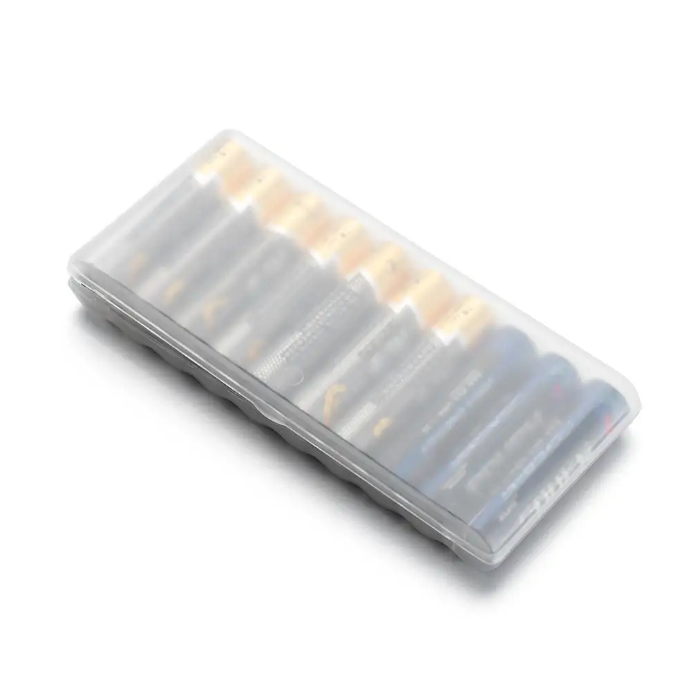 10 слот преносима пластмасова кутия за съхранение на батерии твърд контейнер случай за AAA / AA / 18650 батерия организатор аксесоари Изображение 2