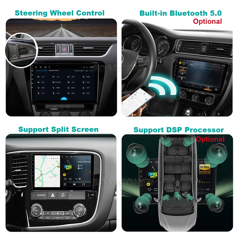 9' Android 13 За Mitsubishi Pajero Sport 3 L200 2015 - 2019 Кола Autoradio Auto Radio Мултимедия Видео плейър Навигация Изображение 2