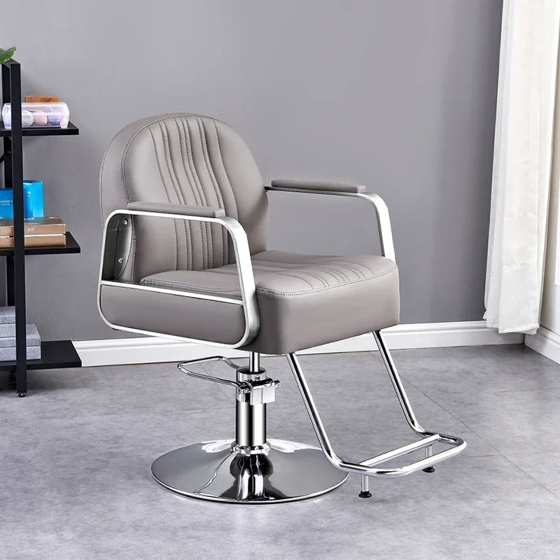 Beauty Метални бръснарски столове Офис бръснарница Накланящи се ергономични бръснарски столове Професионални мебели за стая Silla Barberia Изображение 2
