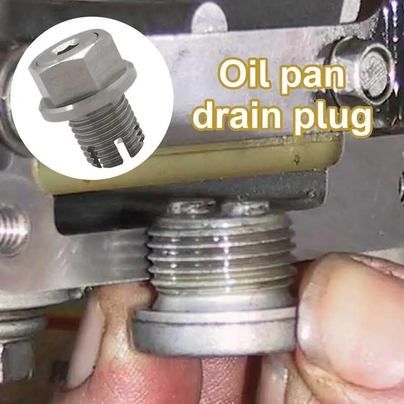 Oil Drain Plug Oil Pan Drain Plug Oil Drain Plug Oversize Piggyback Неръждаема стомана Self Tapping Pan Thread Ремонт на двигателя Plugs Изображение 2