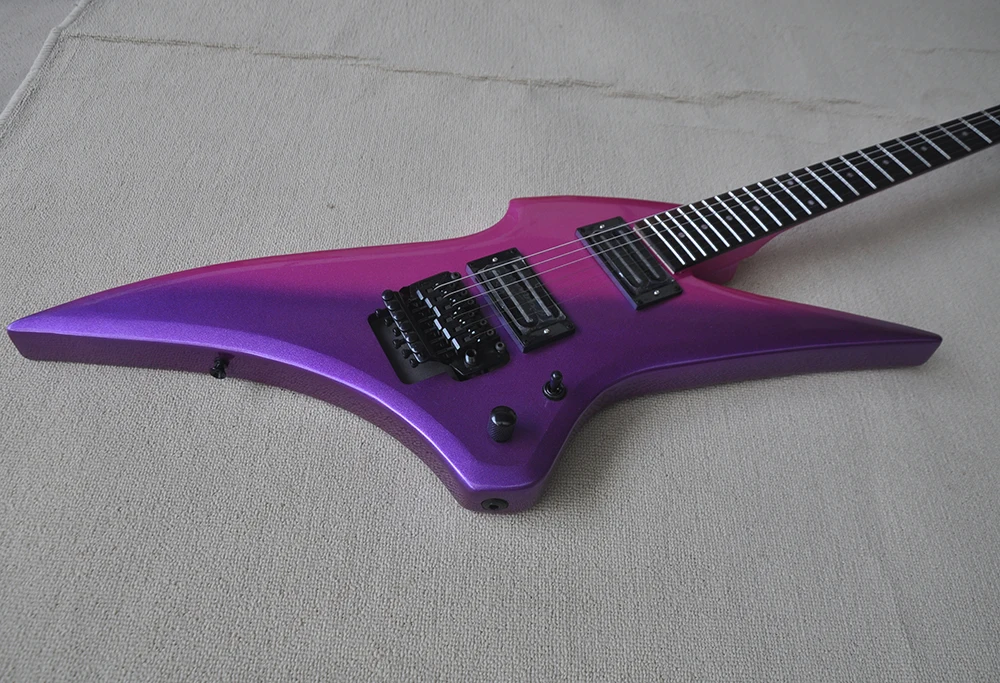  лилава 6 струнна електрическа китара с фретборд от палисандрово дърво, може да бъде персонализирана Изображение 2