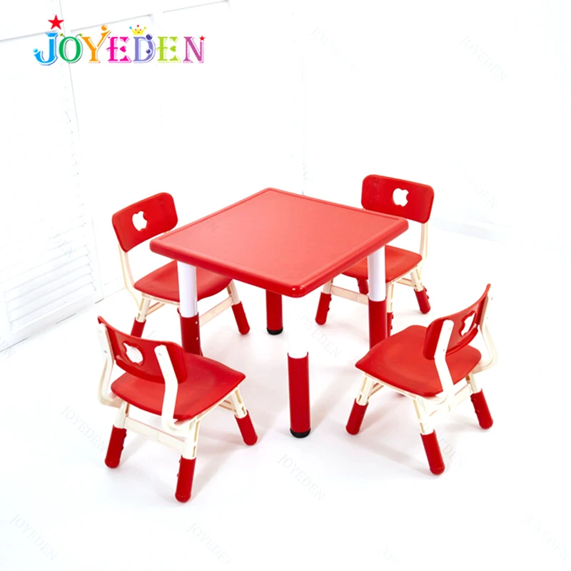 луксозни детски мебели регулируема детска учебна маса и комплект 4 стола училищни мебели, използвани за деца Изображение 2