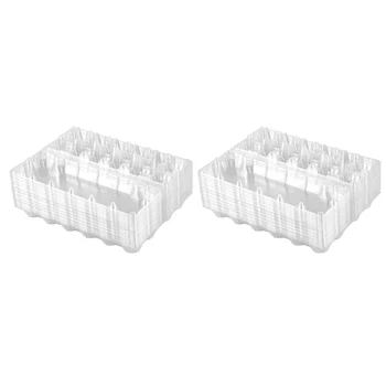 48Pcs пластмасови картонени кутии за яйца Bulk Clear Chicken Egg Tray Holder For Family Pasture Chicken Farm Business Market- 12 мрежи