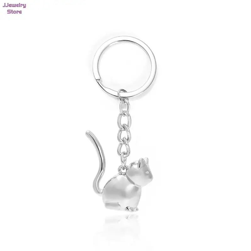 1pc 3D котка ключодържател сладък ключодържател за жени коте късметлия котка ключодържател мъжки кола чанта чар Изображение 3