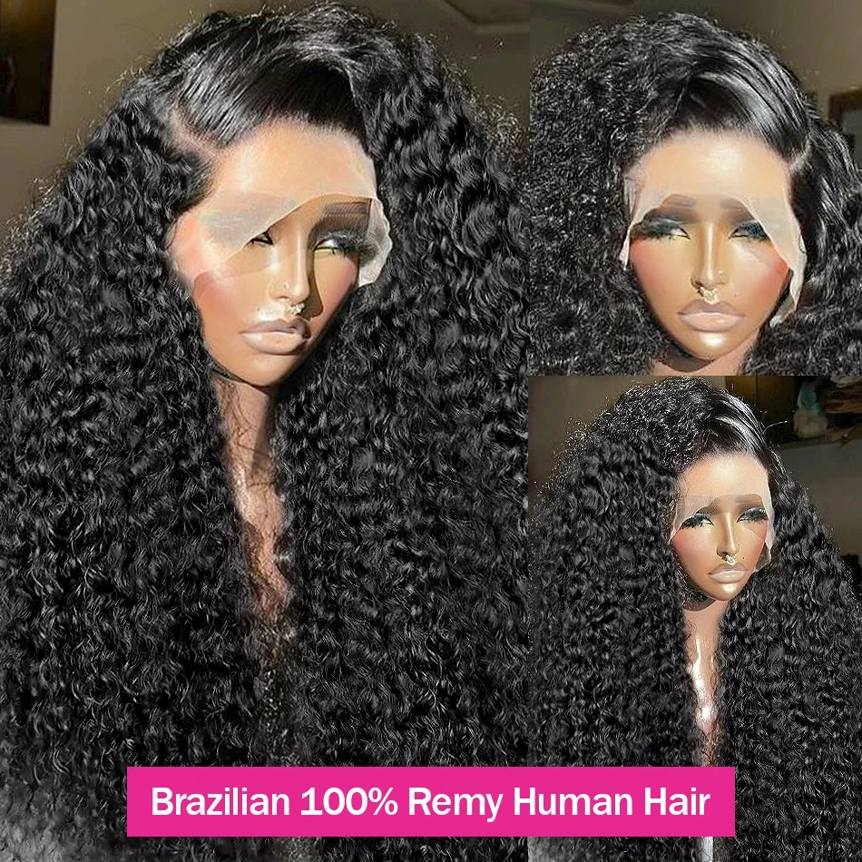 250 Плътност Hd дантела фронтална перука дълбока вълна перуки за бразилски жени къдрава човешка коса коса 13x6 дълбока вода вълна дантела предна перука Изображение 3