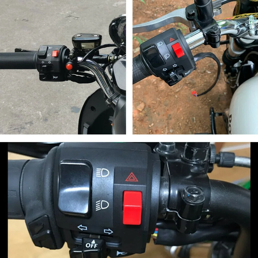 7/8 инча 22mm ATV мотоциклет кормило контролни превключватели ляво дясно за рог бутон мигач мъгла светлина предупредителна светлина Изображение 3