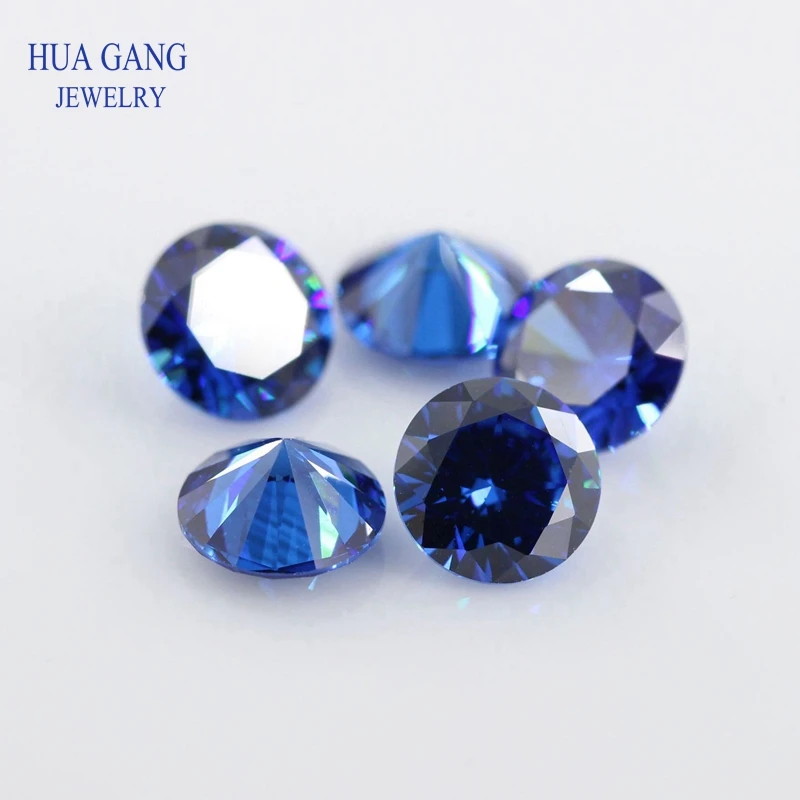  Royal Blue 0.8 ~ 3mm кубичен цирконий камък кръгла форма 5A брилянтен нарязани хлабав CZ камък синтетични скъпоценни камъни виж синьо за бижута Изображение 3
