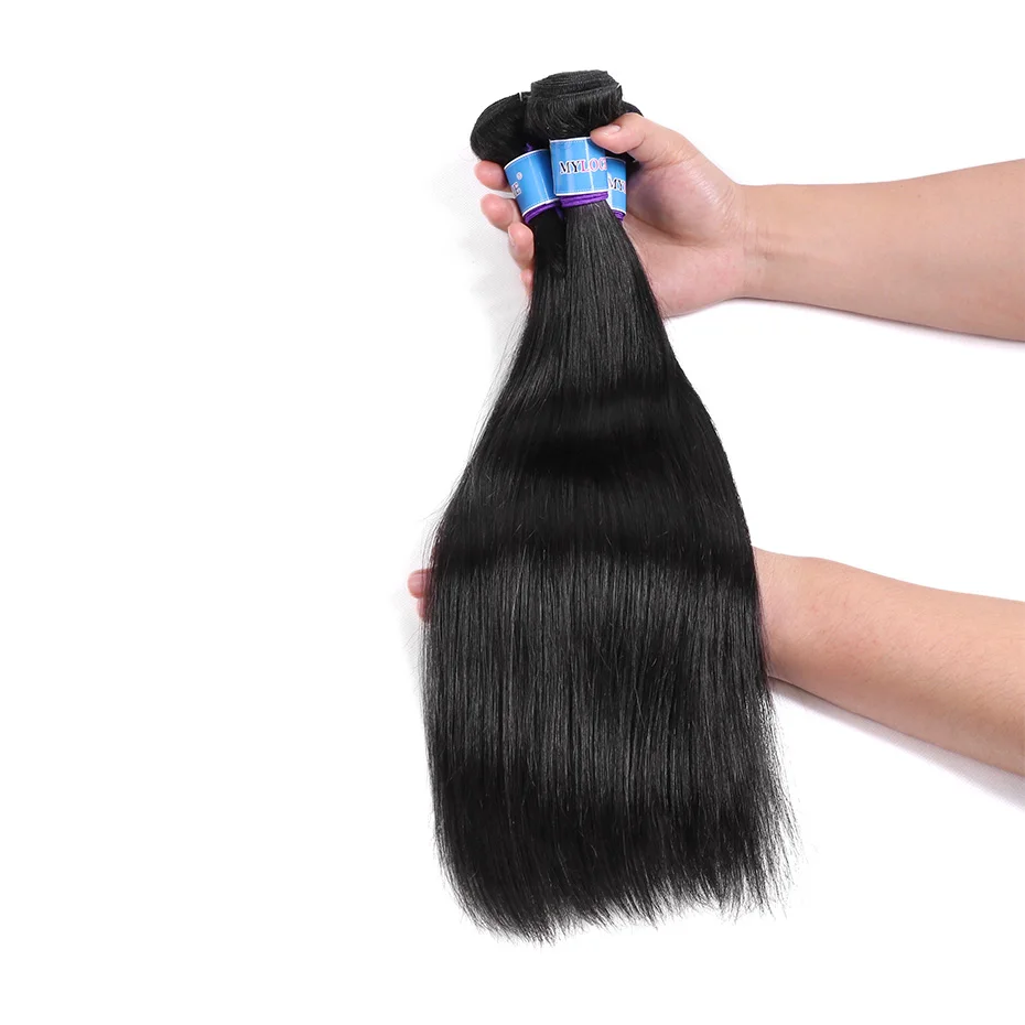 бразилски човешки косъм пакет прав човешки косъм снопове 1/3/4 бр/партида шият в косата разширения естествен цвят 10-28 инча коса тъкат Изображение 3