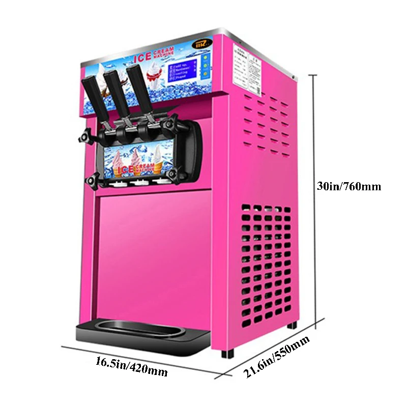 Три вкуса сладолед машина търговски мек сладолед машина десктоп мелба сладолед производствена машина Изображение 3